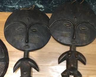 Wooden male and female carvings from The Congo.  Traditional wedding gifts to bless a couple with fertility.