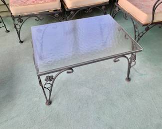 Vintage, Woodard Style Wrought Iron Coffee Table