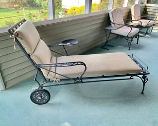 Vintage, Woodard Style Wrought Iron Chaise