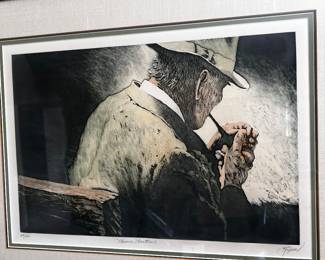 Framed numbered print “Chinese Lantern” by artist: Rayburn..