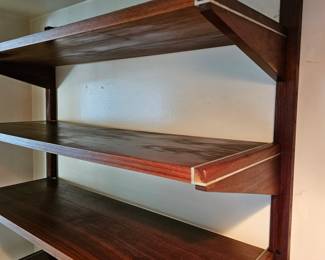 Vintage Walnut Sectional Wall Shelving Units by Barzilay. #barzilay