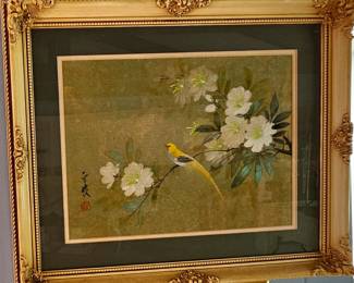 Watercolor Framed Painting by Students of the Chiu Weng School.