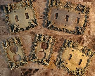 Set of Vintage FLORENTA of California Cherub Plate Covers.