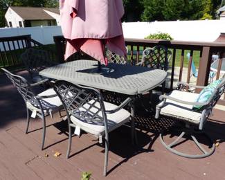 Outdoor dining table with 6 chairs