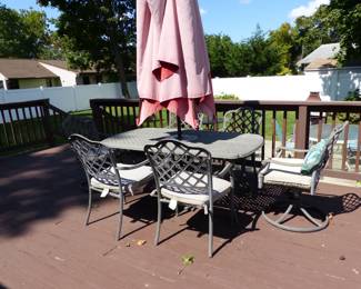 Outdoor dining table with 6 chairs