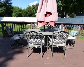 Outdoor dining table with 6 chairs