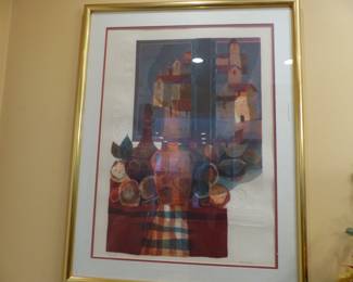 Framed art signed by Sunol Alvar