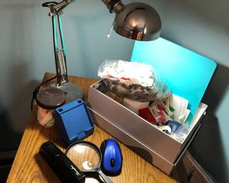 Office Supplies & Desk Lamp 