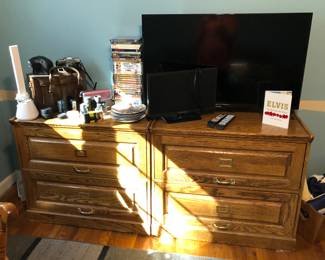 Golden Oak File Cabinets 