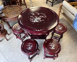 Inlaid Mother of Pearl Tea Table