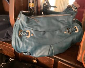 Blue leather bag