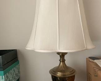 Pair of tall brass lamps there are two
