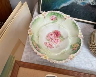 Painted vintage porcelain bowl