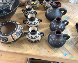 Pottery pieces, Mexican and Native American 