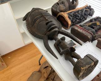 Carved tribal statue female