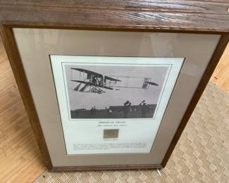 Fokker airplane Art-picture, history and piece of fabric from plane
