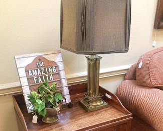 One of many coffee table books and  lamps