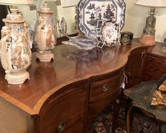 Curved front vintage buffet