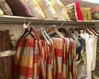 Fabulous custom window treatments; decorative pillows