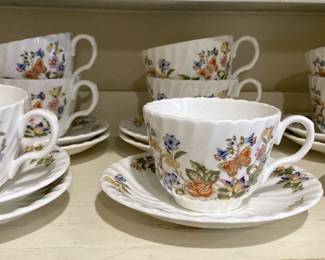 Aynsley "Cottage Garden" bone china  cups and saucers - made in England
