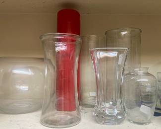 Large candle; vases
