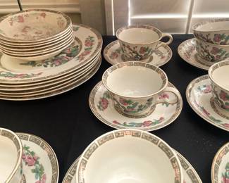 50 pieces of English "Vitreous Indian Tree" china