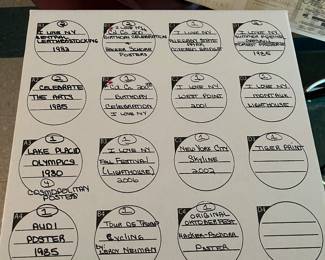 Assorted posters, unrolled, each individually for sale