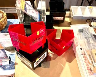 Assorted, branded bar napkin holders