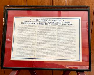 The first of 7 vintage prints depicting Henry Knox's march from Ticonderoga to Boston, all signed by the artist Wallace Noel and dated