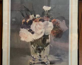 Framed Manet print, "Flowers in a Crystal Vase"