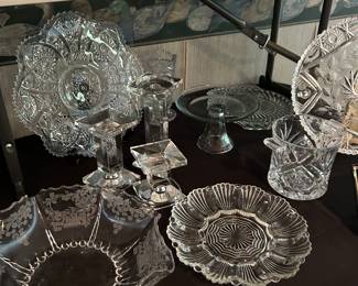 Dining room table full of crystal