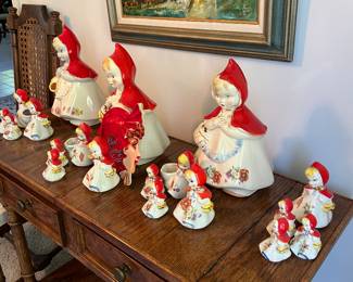 WILL MOT BE DISCOUNTED. Little red riding Hood canister, set salt and pepper, shakers cream, and sugars