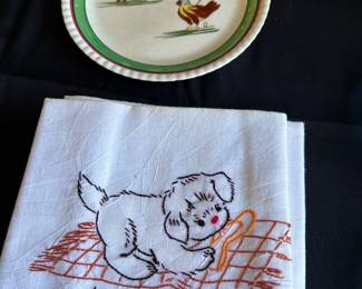 Vintage flower, sack towels