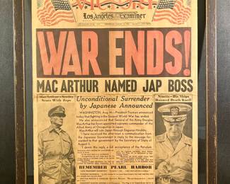 Los Angeles Examiner, "WAR ENDS" Victory Newspaper
