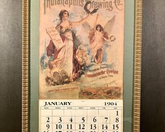 Indianapolis Brewing Company Circa 1904 calendar in pristine condition and fully intact.