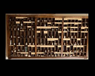 Civil War items including this identified collection of miniballs.  Also battlefield relics, buckles, pipes, books, canteens, memorabilia and collectibles, photographs, weapons, and currency.