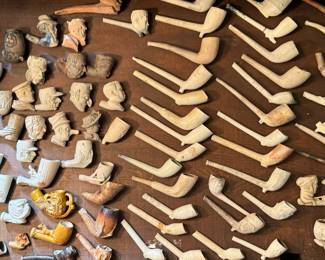 A unique opportunity to add to your antique pipe collection, or begin one. Every era of American history represented in this collection.