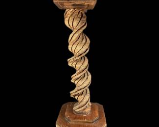 Unsigned American Folk "Tramp Art" Pedestal