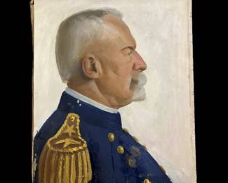Original oil on canvas portrait of a military officer.  