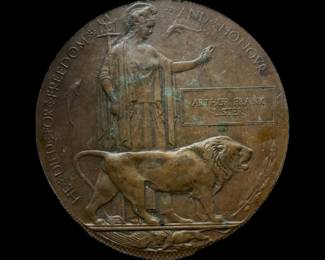British World War One Memorial "Death Plaque", one of two available, solid bronze.