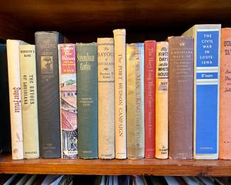 The extensive library contains both vintage and antique books, books on Louisiana and by Louisianians, The Civil War, Politics, Military, Native Americans, American history, Archeology, Natural History, and collectible reference books.