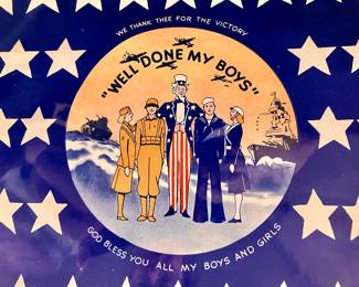 Detail of "WELCOME HOME" banners.  