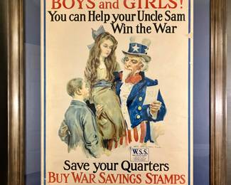 Circa 1917 World War One poster by James Montgomery Flagg,  American, 1877-1960.