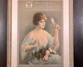 Early 1900's lithograph on cardboard 37  x 27 outside framed size