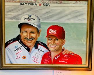 NASCAR OIL PAINTING 