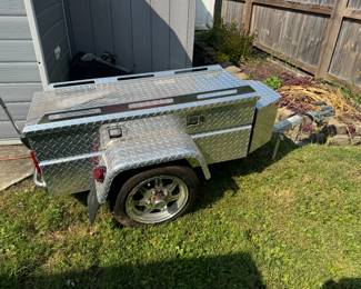 DIAMOND PLATE TRAILER FOR A  SMALL CAR OR MOTORCYCLE 