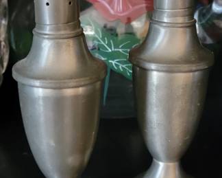Pewter salt and pepper shakers
