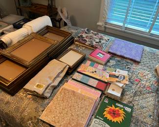 Picture frames
Scrapbook supplies
Photo copy sheets 
Quilt 
Photo albums 