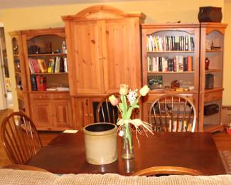 BUY IT NOW! Wardrobe and bookcase shelves, corner shelves.                                                                                       Wardrobe  $175.00.  51" W x 86" H x 21" D.                         Bookcases. $125.00 each.  36" W x 17" D x 74" H.          Corner shelves. $95.00. each.  26" W x 17" D x 74" H.