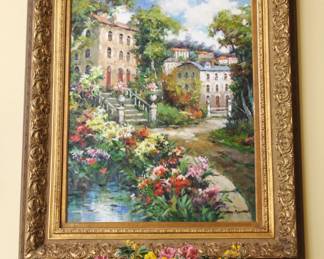 BUY IT NOW! $575.00.  R. David original oil painting.       54" H x 44" W.